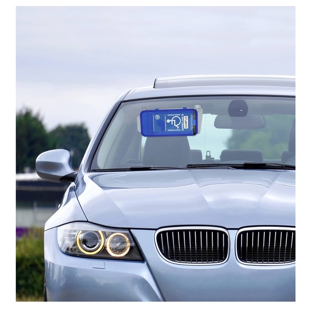 Handicap Placard Holder for Auto - Blue